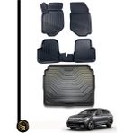 Gold Volkswagen Tiguan 2016+ 3D Havuzlu Oto Paspas ve Bagaj Havuzu Dizayn Seti - Siyah