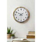 Gold & White 52 Cm Metal Duvar Saati