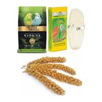 Gold Wings Premium Muhabbet Kuşu Yemi 1 Kg. +kalamar Kemiği + (1 Adet) + Dal Darı (4 Adet)