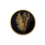 Gold Yapraklar Yuvarlak Cam Tablo | Hediyelik, Dekoratif, Ofis, Mutfak