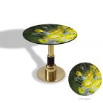 Gold Yuvarlak Masa Çap 60Cm - (Cdf Tabla) - Desen Kod:4223