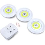 Goldeex 3lü Kumandalı Yapışkanlı Kablosuz Pilli LED Spot Lamba - Beyaz - 1 - 10 W