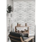 Golden DUVAR KAĞIDI - BORDÜR Tuğla Duvar Desen Silinebilir 5.2m² Nonwoven Dekoratif Duvar Kağıdı - 53 x 1000 cm - Beyaz - Açık Gri