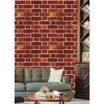Golden DUVAR KAĞIDI - BORDÜR Tuğla Duvar Desen Silinebilir 5.2m² Nonwoven Dekoratif Duvar Kağıdı - 53 x 1000 cm - Kırmızı