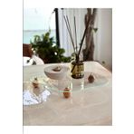 Golden Kitchen EĞRİ CAM TEPSİ AHŞAP TOP AYAKLI DEKORATİF DÜZENLEYİCİ STANT MAKYAJ /TAKI /MUTFAK