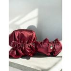 Golden Needle 1'li Boneli Çıtçıtlı Bigudi Sosisi Isısız Saç Şekillendirici Bordo Bigudi Bone