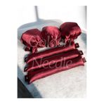 Golden Needle 3'lü Boneli Çıtçıtlı Bigudi Sosisi Isısız Saç Şekillendirici Bordo Bigudi Bone Şeffaf Saklama Poşeti