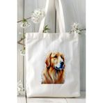 Golden Retriever Köpek Baskılı Bez Çanta Omuz Çantası Kişiye Özel Model 31