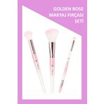 Golden Rose 3'lü Pembe Makyaj Fırçası Seti