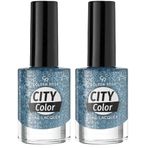 Golden Rose City Color Nail Lacquer Glitter No:106 - Oje 2li paket