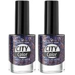 Golden Rose City Color Nail Lacquer Glitter No:111 - Oje 2li paket