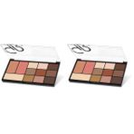 Golden Rose City Style Face & Eye Palette No: 01 Warm Nude - Allık, Bronzer, Aydınlatıcı ve 9'lu Far Paleti (2 paketi)