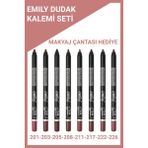 Golden Rose Emily Dudak Kalemi 8'li Set 201-203-205-208-211-217-222-226 Numaralı Makyaj Çantalı
