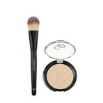 Golden Rose Foundation Brush - Fondöten Fırçası ve Silky Touch Compact Powder No: 04 Almond - Sıkıştırılmış Pudra