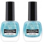 Golden Rose Keratin Nail Color Glitter No:411 - Oje 2li paket