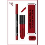 Golden Rose Matte Lip Kit Scarlet Red Avokado ve Pamuk Yağlı Mat Ruj & Dudak Kalemi 5,5 ml + 1,6 g