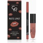 Golden Rose Matte Lipkit Liquid Matte Lipstick & Likit Ruj ve Kalem No: Warm Sable - Çok Renkli