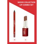 Golden Rose Mood Lip Combo Set - Defining Dudak Kalemi No:06 - Satiny Matte Ruj No:01