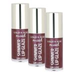 Golden Rose Mood Shimmer Lip Glaze Lipgloss No:254 Berry Spark - Renkli Dudak Parlatıcısı (3 paketi)