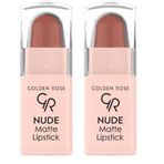 Golden Rose Nude Matte Lipstick (Mini) No:02 - Ruj 2li paket