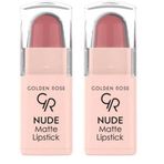 Golden Rose Nude Matte Lipstick (Mini) No:03 - Ruj 2li paket