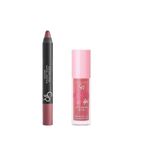 Golden Rose Plumped Lips Lip Plumping Gloss No: 210 ve Matte Lipstick Crayon No:22 Cotton Pink Seti
