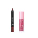 Golden Rose Plumped Lips Lip Plumping Gloss No: 211 Ve Matte Lipstick Crayon No: 21 Toffee