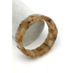 Golden Rutil Kuvars Doğal Taş Bileklik 11 X 17 Mm Özel Kesim