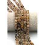Golden Rutil Kuvars Doğal Taş Dizi 8 Mm Küre Kesim - Dz-1037