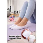 Golden Socks Unisex Pilates Çorabı Pamuklu Bilekte Silikon Destekli - 39 - 42 - Beyaz