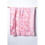 Golden Spring Baby Blanket Pembe Kalpli Bebek Battaniyesi - Pembe - Beyaz - 0 - 6 Ay