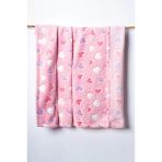 Golden Spring Baby Blanket Pembe Kalpli Bebek Battaniyesi