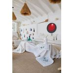 Golden Table Asia Bambu Nakışlı Ekru Keten Masa Örtüsü 180 * 280