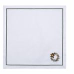 Golden Table Home Christmas Peçete 2'li Set Yılbaşı Çelenk Nakış Beyaz GoldenNM-453