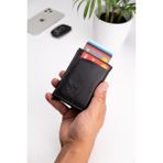 Goldenowl Deri Mekanizmalı Kutulu Rfid Korumalı Hırsızlık Engelleyici Para & Kartlıklıklı Cüzdan - 00-Siyah
