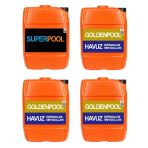 Goldenpool&Superpool 4'Lü Paket 25 Kg ( Sıvı Klor/Parlatıcı/Çöktürücü/Yosun Önleyici)