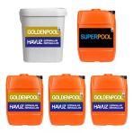 Goldenpool&Superpool 5'Li Paket 25 Kg ( Sıvı Klor/Ph Düşürücü/Parlatıcı/Çöktürücü/Yosun Önleyici)