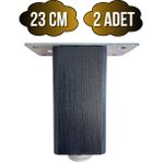GOLDENWOODEN Kale Ayarlı Ahşap Ayak Mobilya Masa ve Dolap Ayağı(Antrasit)(Kayın/gürgen Ağacı) - 23cm - 2 ADET