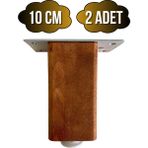 GOLDENWOODEN Kale Ayarlı Ahşap Ayak Mobilya Masa ve Dolap Ayağı(Ceviz)(Kayın/gürgen Ağacı) - 10cm - 2 ADET