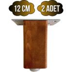 GOLDENWOODEN Kale Ayarlı Ahşap Ayak Mobilya Masa ve Dolap Ayağı(Ceviz)(Kayın/gürgen Ağacı) - 12cm - 2 ADET