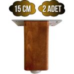 GOLDENWOODEN Kale Ayarlı Ahşap Ayak Mobilya Masa ve Dolap Ayağı(Ceviz)(Kayın/gürgen Ağacı) - 15cm - 2 ADET