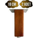 GOLDENWOODEN Kale Ayarlı Ahşap Ayak Mobilya Masa ve Dolap Ayağı(Ceviz)(Kayın/gürgen Ağacı) - 18cm - 2 ADET