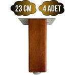 GOLDENWOODEN Kale Ayarlı Ahşap Ayak Mobilya Masa ve Dolap Ayağı(Ceviz)(Kayın/gürgen Ağacı) - 23cm - 4 ADET