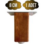 GOLDENWOODEN Kale Ayarlı Ahşap Ayak Mobilya Masa ve Dolap Ayağı(Ceviz)(Kayın/gürgen Ağacı) - 8cm - 1 ADET
