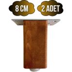 GOLDENWOODEN Kale Ayarlı Ahşap Ayak Mobilya Masa ve Dolap Ayağı(Ceviz)(Kayın/gürgen Ağacı) - 8cm - 2 ADET