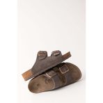Golder Unisex Kahve Yumuşak Ped Tabanlı Çift Bantlı Tokalı Günlük Rahat Yazlık Ev & Dışarı Terliği