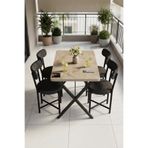 GOLDFALEZ Mutfak Masası 4 Sandalyeli Set 110x70 cm Modern Bahçe Cafe Masa Takımı 4 Kişilik Tedy 9883 Anstrasit