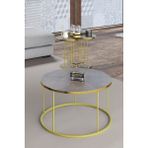 GOLDFALEZ Orta Sehpa Ve Zigon Sehpa Terra Set Gold Gordion - RENK - GORDİON