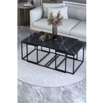 GOLDFALEZ Orta Sehpa Ve Zigon Yan Sehpa Flora Set Bendir