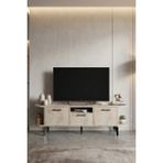 GOLDFALEZ TV Sehpası 160 cm Modern 3 Kapaklı Tv Sehpa Çok Amaçlı Konsol Ünitesi 5036 Traverten